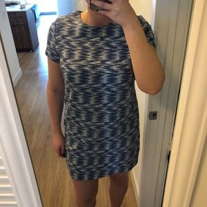 Blue and white work dress
